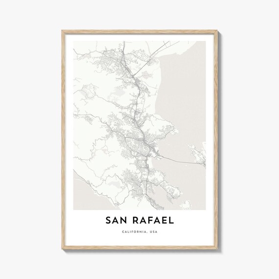 San Rafael California USA Minimalist City Street Map Travel Poster