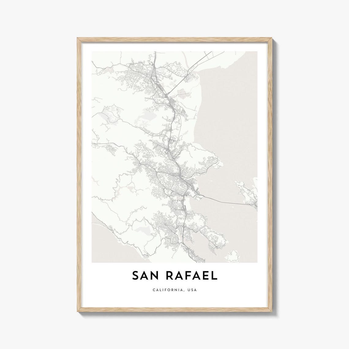 San Rafael California USA Minimalist City Street Map Travel Poster