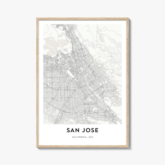 San Jose California USA Minimalist City Map Line Art Travel Poster