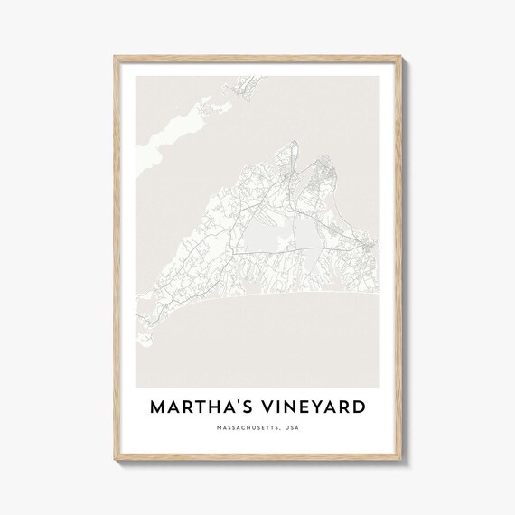 Martha's Vineyard Massachusetts Minimalist Street Map Poster