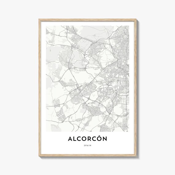 Alcorcon Spain Minimalist City Street Map Modern Line Art Wall Art