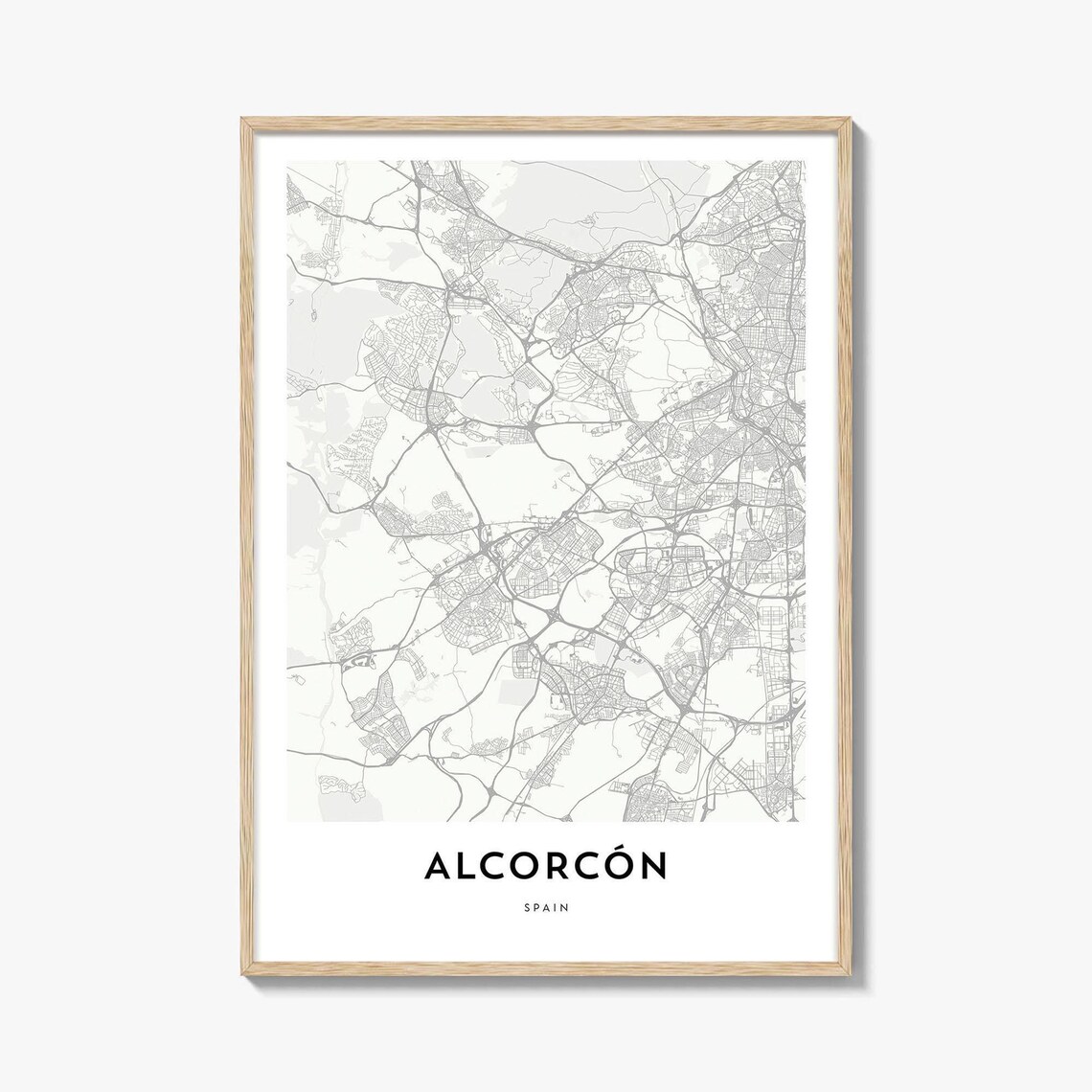 Alcorcon Spain Minimalist City Street Map Modern Line Art Wall Art