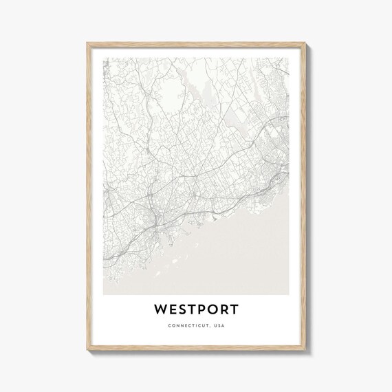 Westport Connecticut City Street Map Minimalist Line Art Poster