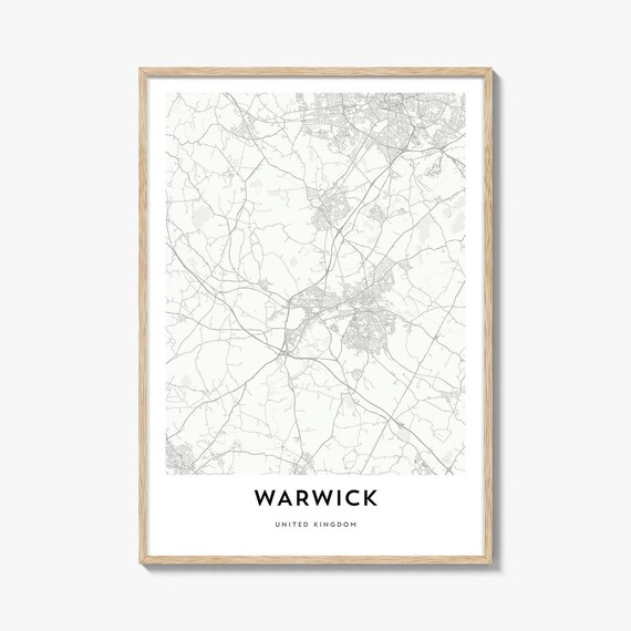 Warwick United Kingdom Minimalist Black And White City Map Poster