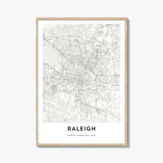 Raleigh North Carolina Minimalist Street Map Modern Decor Poster
