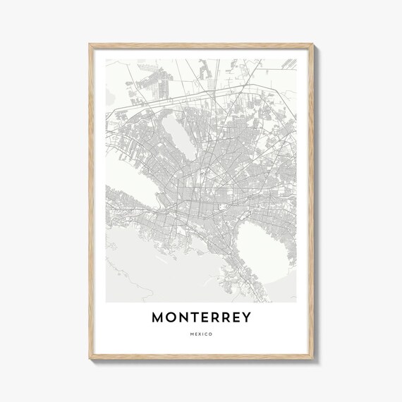 Monterrey Mexico Minimalist Street Map City Artwork Gift Poster