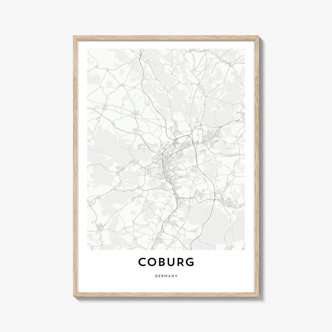 Coburg Germany Minimalist Line Style City Map Decor Art Poster