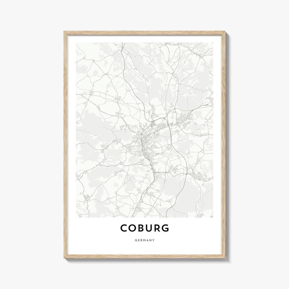 Coburg Germany Minimalist Line Style City Map Decor Art Poster