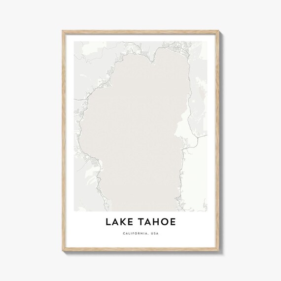 Lake Tahoe California Minimalist Line Street Map City Poster