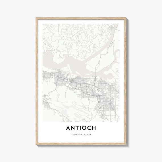 Antioch California Minimalist City Street Map Line Art Poster