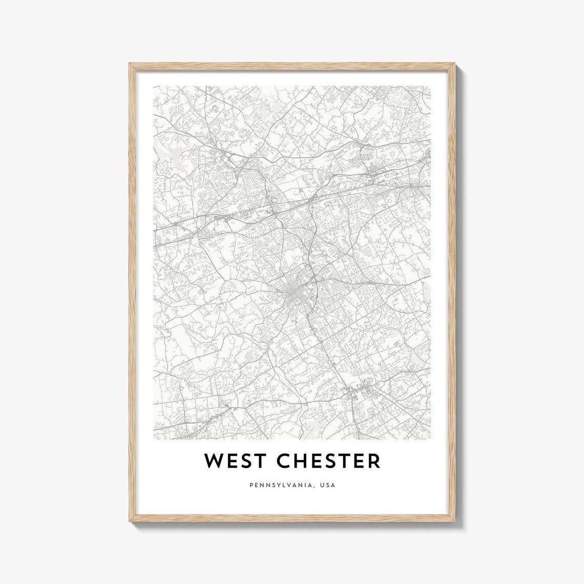 West Chester Pennsylvania USA Minimalist City Map Art Poster