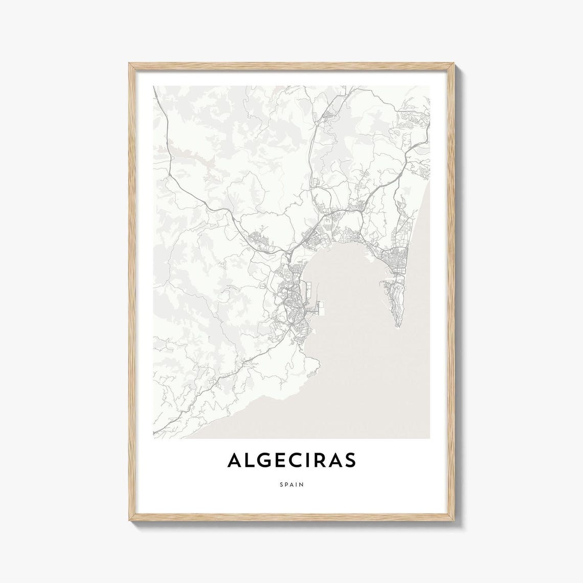 Algeciras Spain Minimalist Modern City Map Home Decor Poster