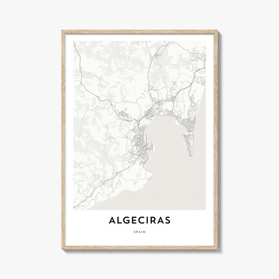 Algeciras Spain Minimalist Modern City Map Home Decor Poster