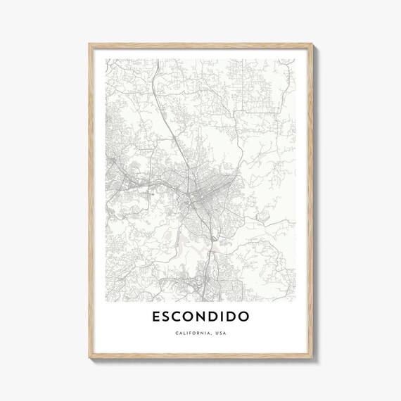 Escondido California USA Minimalist City Street Map Art Poster