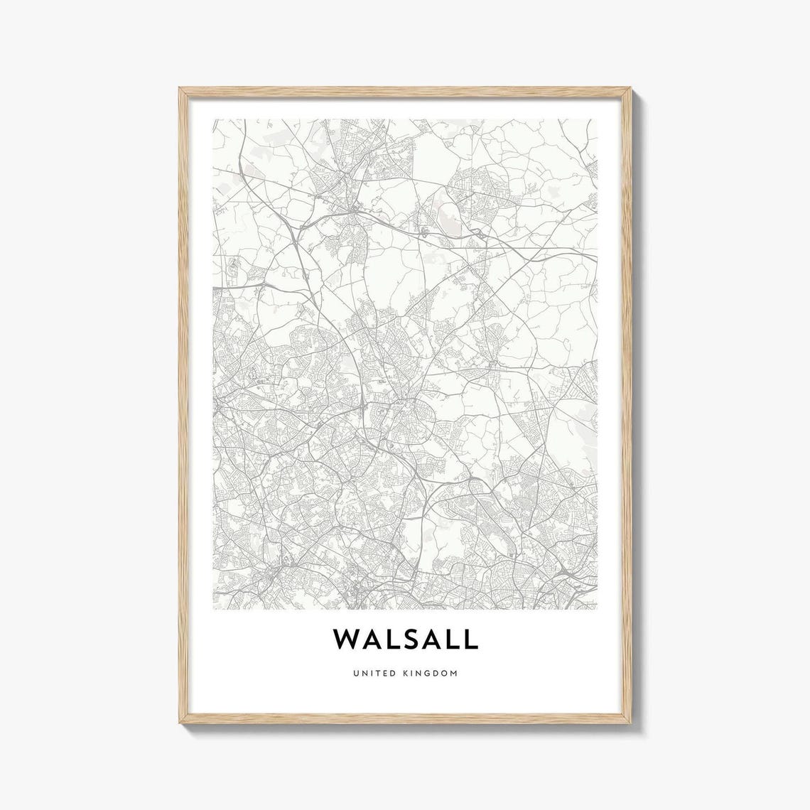 Walsall United Kingdom Minimalist City Street Map Line Art Print