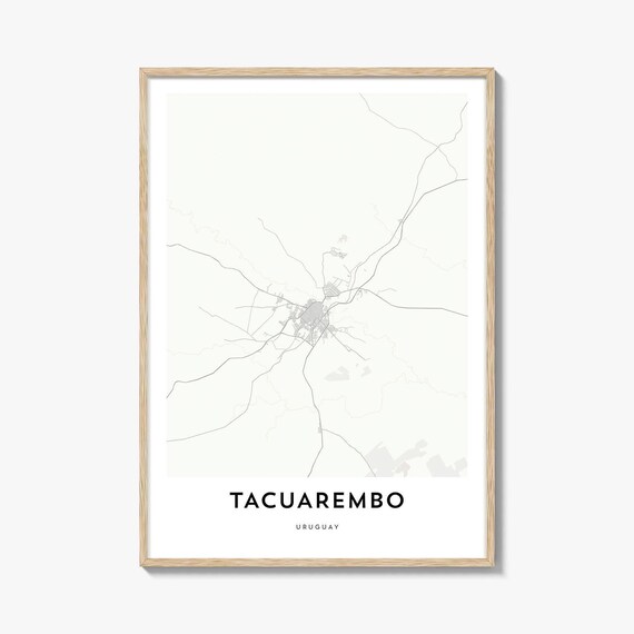 Tacuarembo Uruguay Minimalist City Map Street Plan South America Detail Print