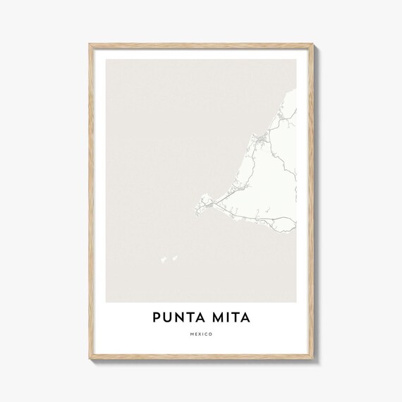 Punta Mita Mexico Coastal City Street Map Peninsula Travel Poster