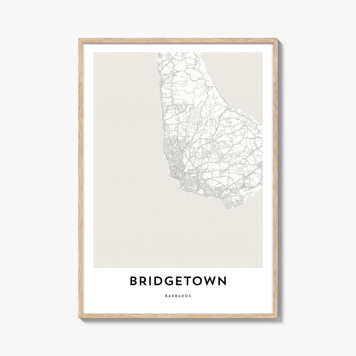 Bridgetown Barbados Minimalist City Map Line Art Gift Poster