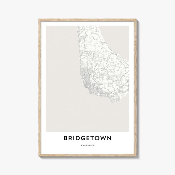 Bridgetown Barbados Minimalist City Map Line Art Gift Poster
