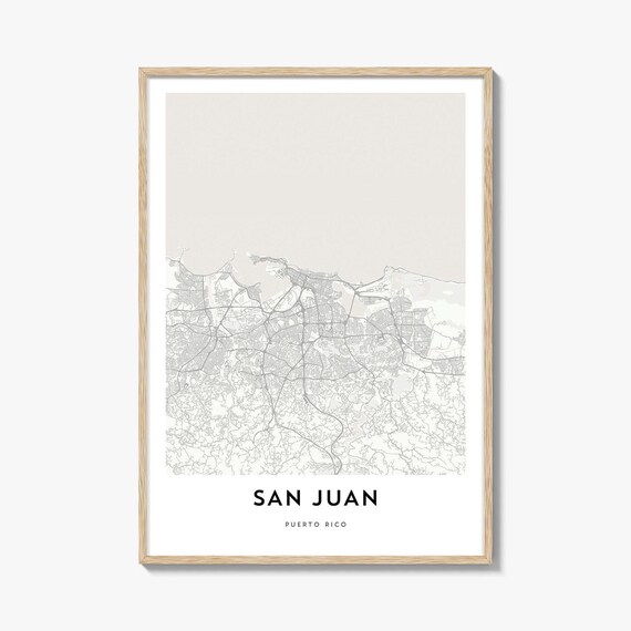 San Juan Puerto Rico Minimalist City Street Map Modern Wall Art