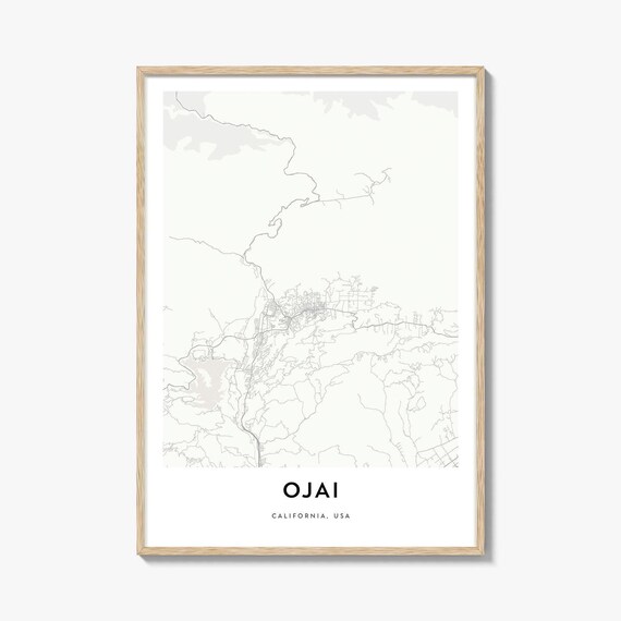 Ojai California Valley Minimalist City Street Map Gift Poster