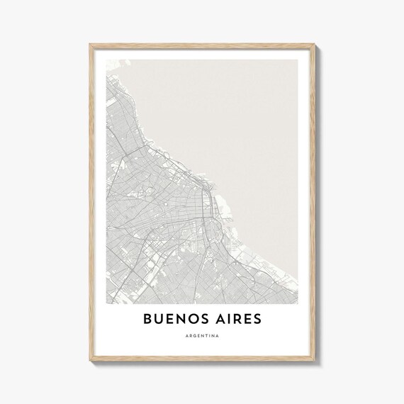 Buenos Aires Argentina Minimalist Modern City Map Home Decor Poster