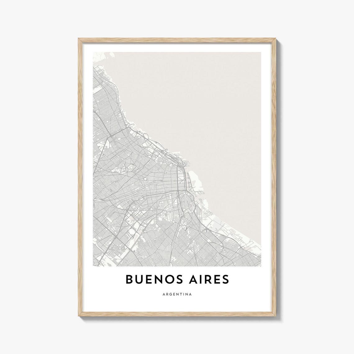 Buenos Aires Argentina Minimalist Modern City Map Home Decor Poster