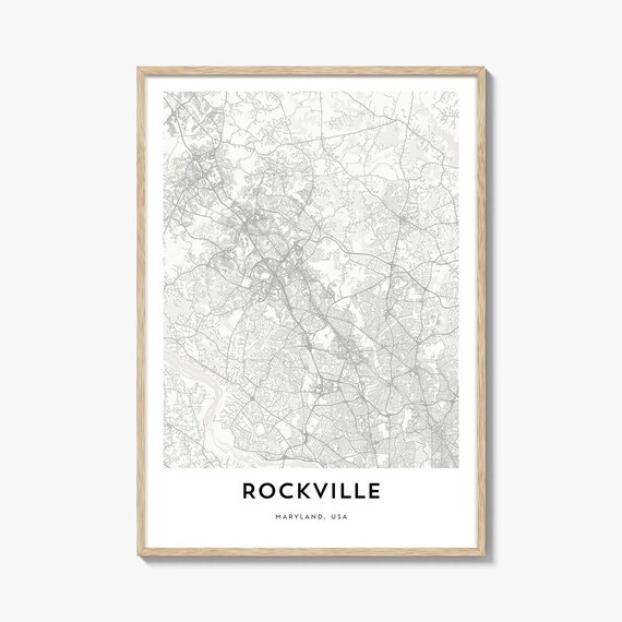 Rockville Maryland USA Minimalist City Map Street Art Print Decor
