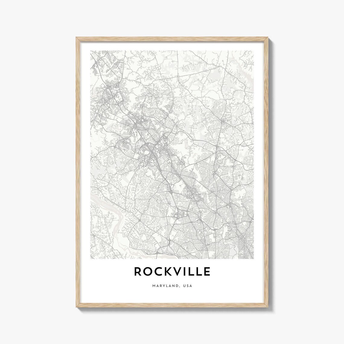 Rockville Maryland USA Minimalist City Map Street Art Print Decor