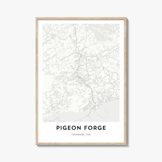 Pigeon Forge Tennessee Smoky Mountains Gateway Town Map Poster