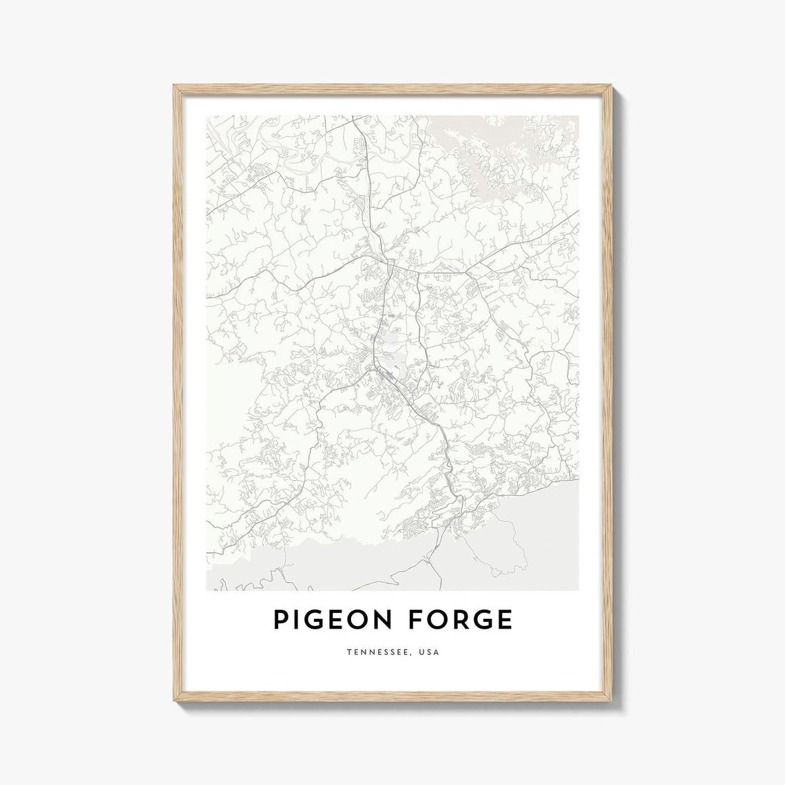 Pigeon Forge Tennessee Smoky Mountains Gateway Town Map Poster