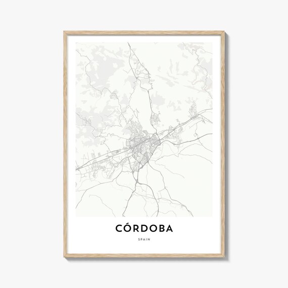 Córdoba Spain Minimalist Street Map Andalusia Line Art Wall Art