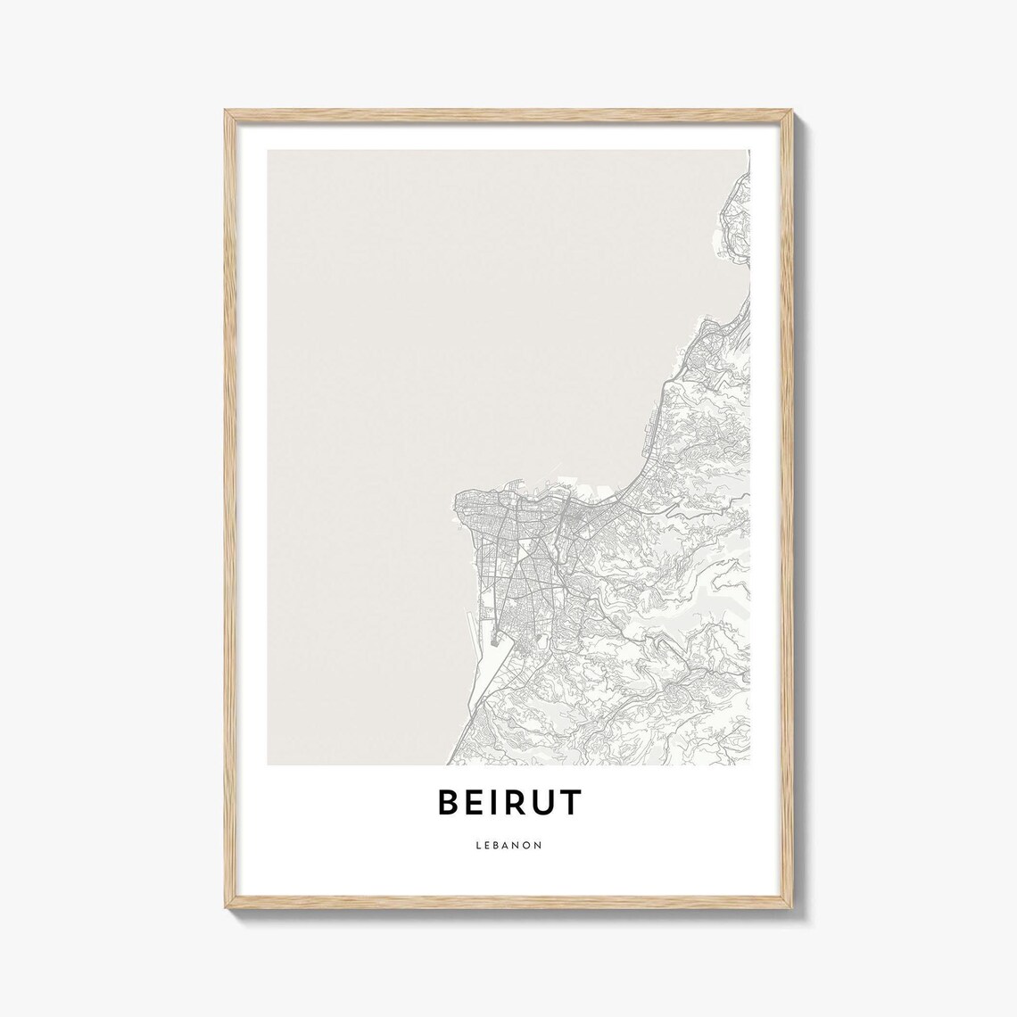 Beirut Lebanon Minimal City Map Line Art Modern Home Wall Poster