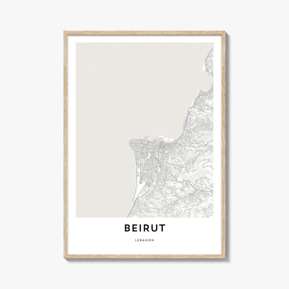 Beirut Lebanon Minimal City Map Line Art Modern Home Wall Poster