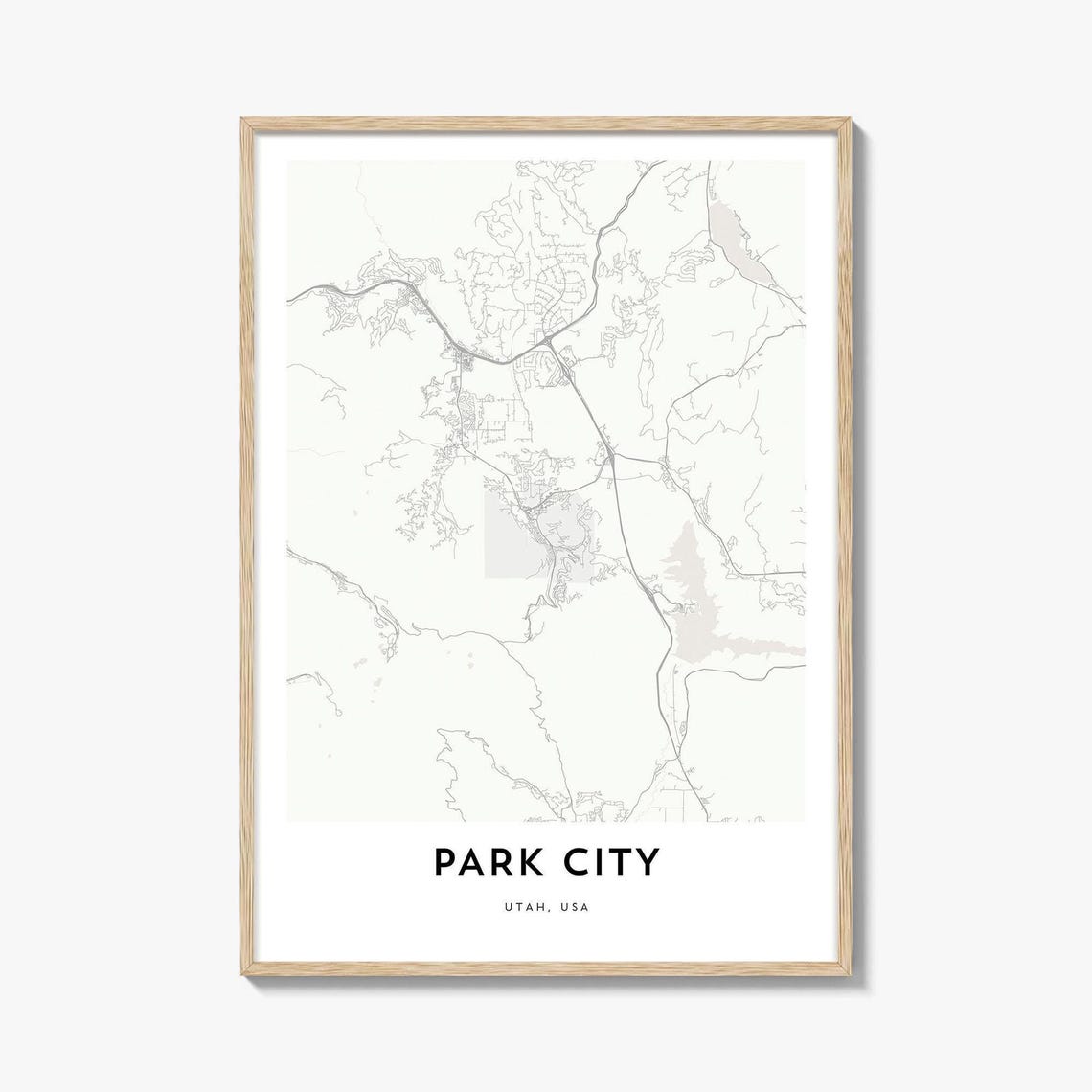 Park City Utah USA Minimalist City Map Line Art Poster Wall Decor