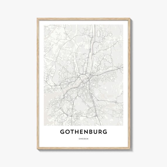 Gothenburg Sweden Minimalist City Street Map Modern Decor Poster