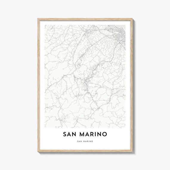San Marino Minimalist Country Map Poster European Travel Decor