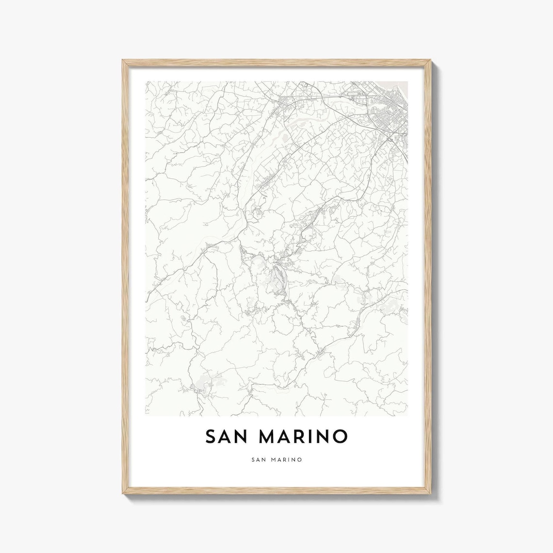 San Marino Minimalist Country Map Poster European Travel Decor
