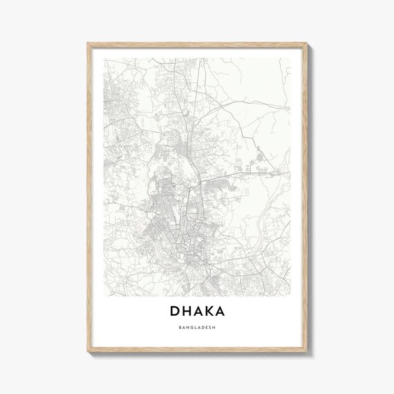 Dhaka Bangladesh Minimalist City Map Capital City Travel Poster