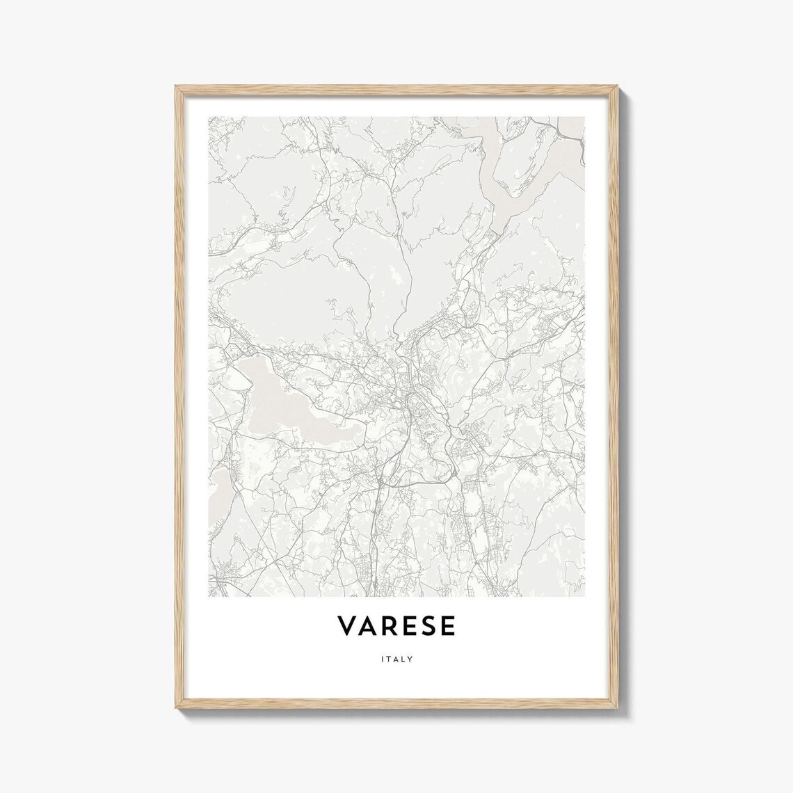Varese Italy Detailed Minimalist City Street Map Travel Poster