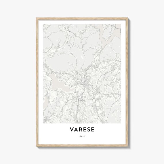 Varese Italy Detailed Minimalist City Street Map Travel Poster