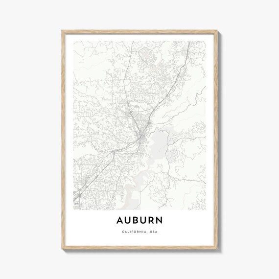 Auburn California USA Minimalist City Street Map Line Art Poster