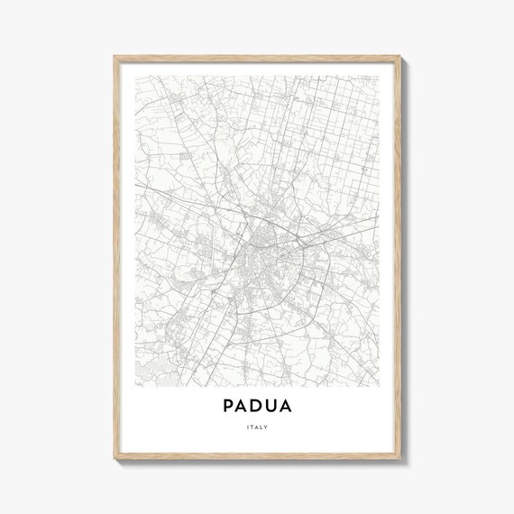 Padua Italy Minimalist City Street Map Travel Artwork Poster