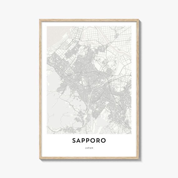 Sapporo Hokkaido Japan City Map Street Art Minimalist Travel Poster