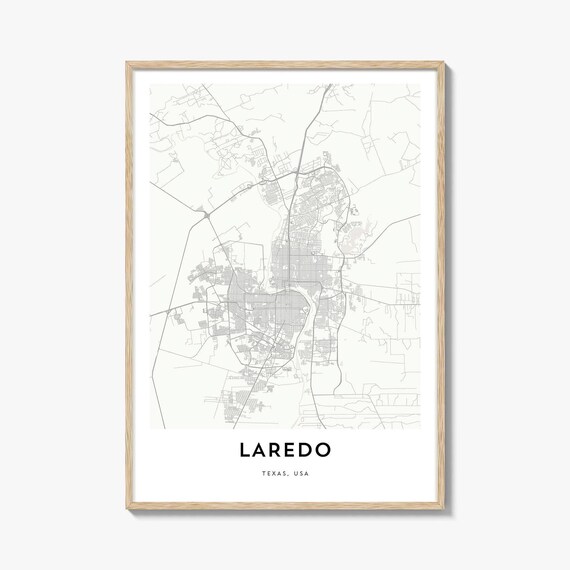 Laredo Texas Minimalist City Street Map Travel Home Decor Poster