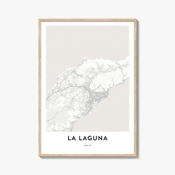 La Laguna Spain Minimalist City Map Poster in Warm Beige Street Style