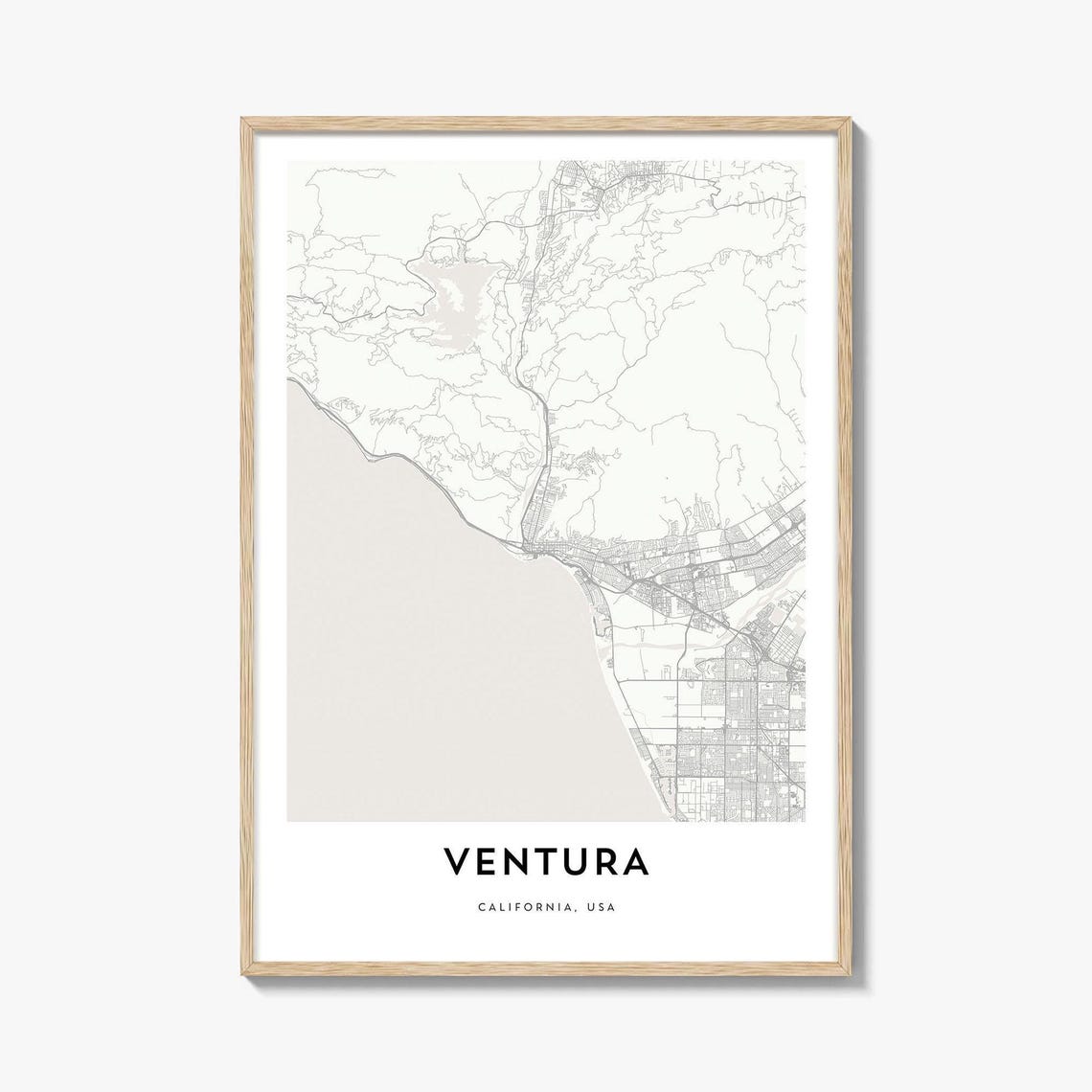 Ventura California USA Minimalist Coastal City Map Art Poster