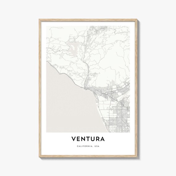 Ventura California USA Minimalist Coastal City Map Art Poster