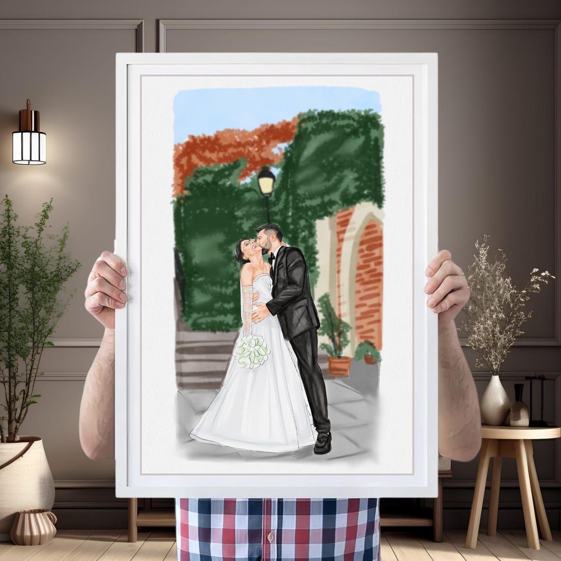 1st Anniversary Gift Husband Wife Couple Portrait Watercolor Painting From Photo Original Painting Hand Drawn Hand Painted Couple Gift