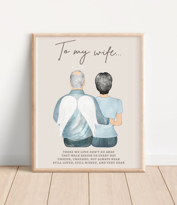 Husband Memorial Print Wife Sympathy Gift Widow Condolence Gift Personalized From Deceased Spouse In Heaven In Memory Of Angel Husband